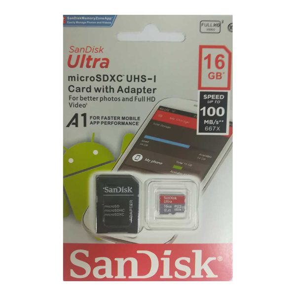کارت حافظه سن دیسک 16 گیگابایت Sandisk Ultra UHS-I A1