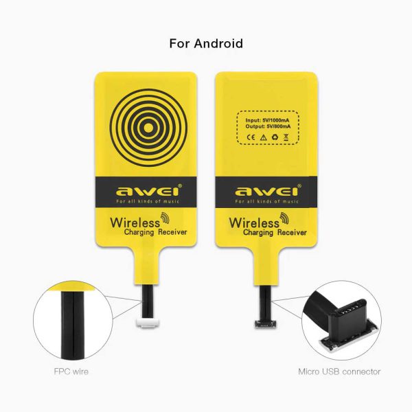 گیرنده شارژر بی سیم Awei S7 Qi Wireless Charging Receiver